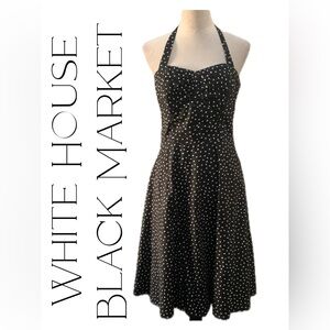 💖100% Cotton WHBM Fit and Flare PolkaDot Dress With Removable Straps | Size 8